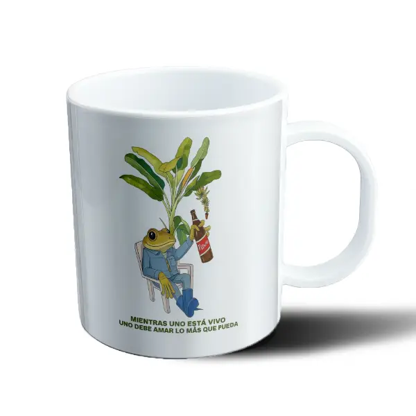 Taza de Plástico Bad Bunny Rana con Pilsen Mientras Uno Está Vivo