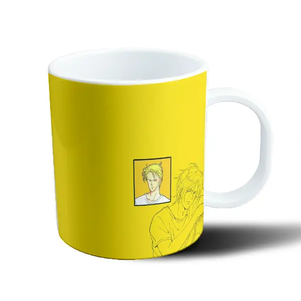 Taza de Plástico Banana Fish Eiji y Pájaro Azul