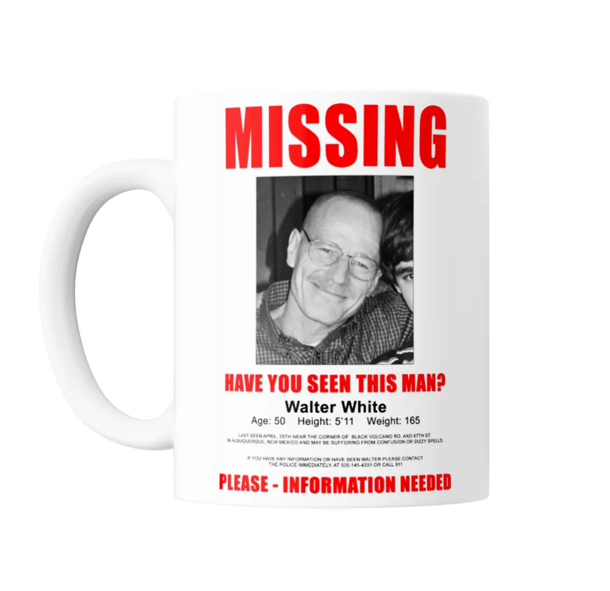 Taza de Cerámica Breaking Bad Walter White Missing - vista 2