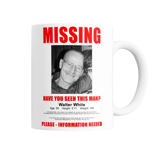 Taza de Cerámica Breaking Bad Walter White Missing