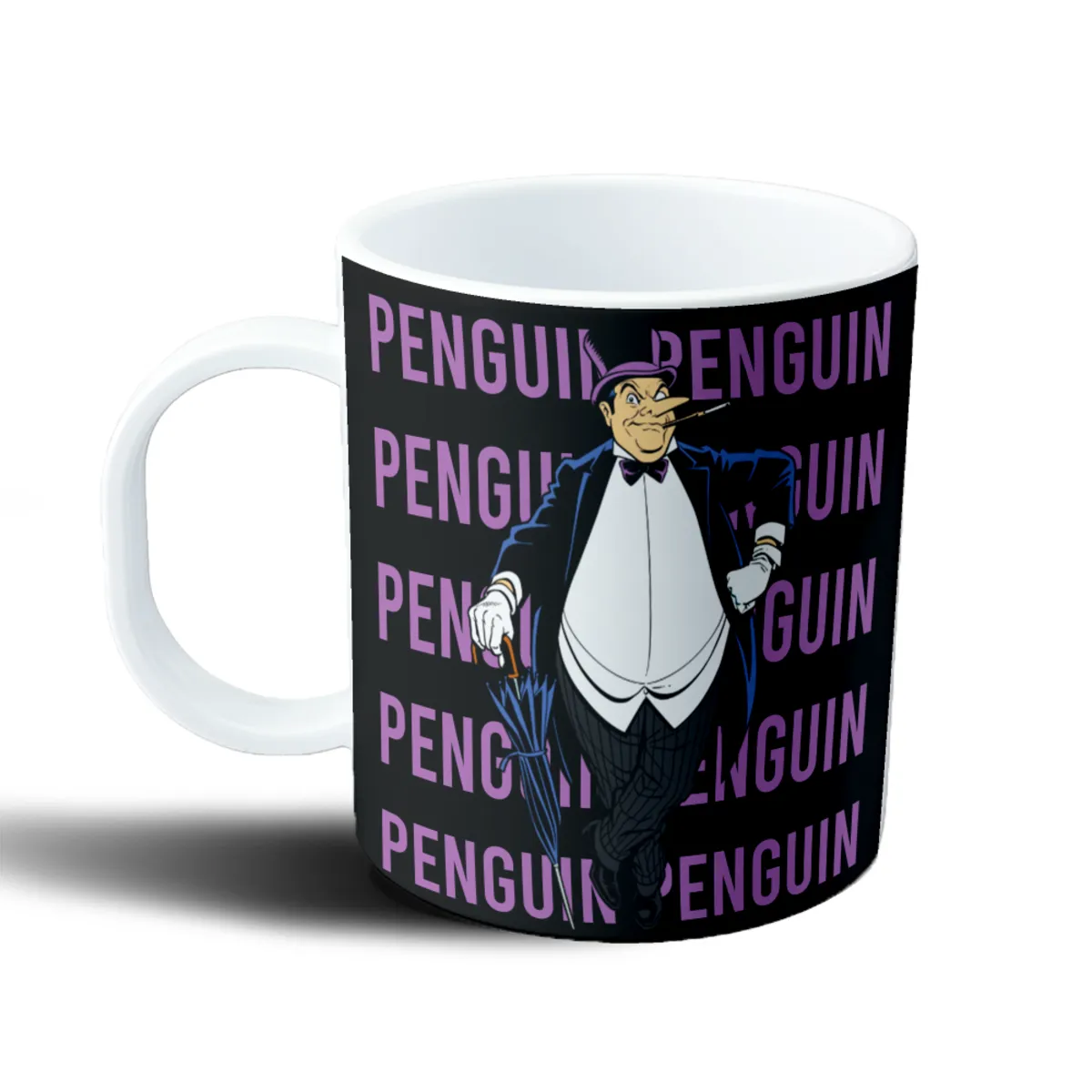 Taza de Plástico Batman Penguin Pingüino Tipografía - vista 2