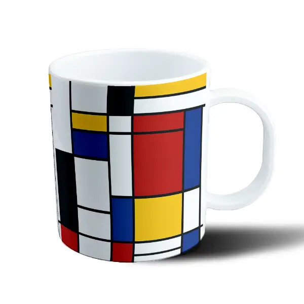 Taza de Plástico Bauhaus Composición Geométrica