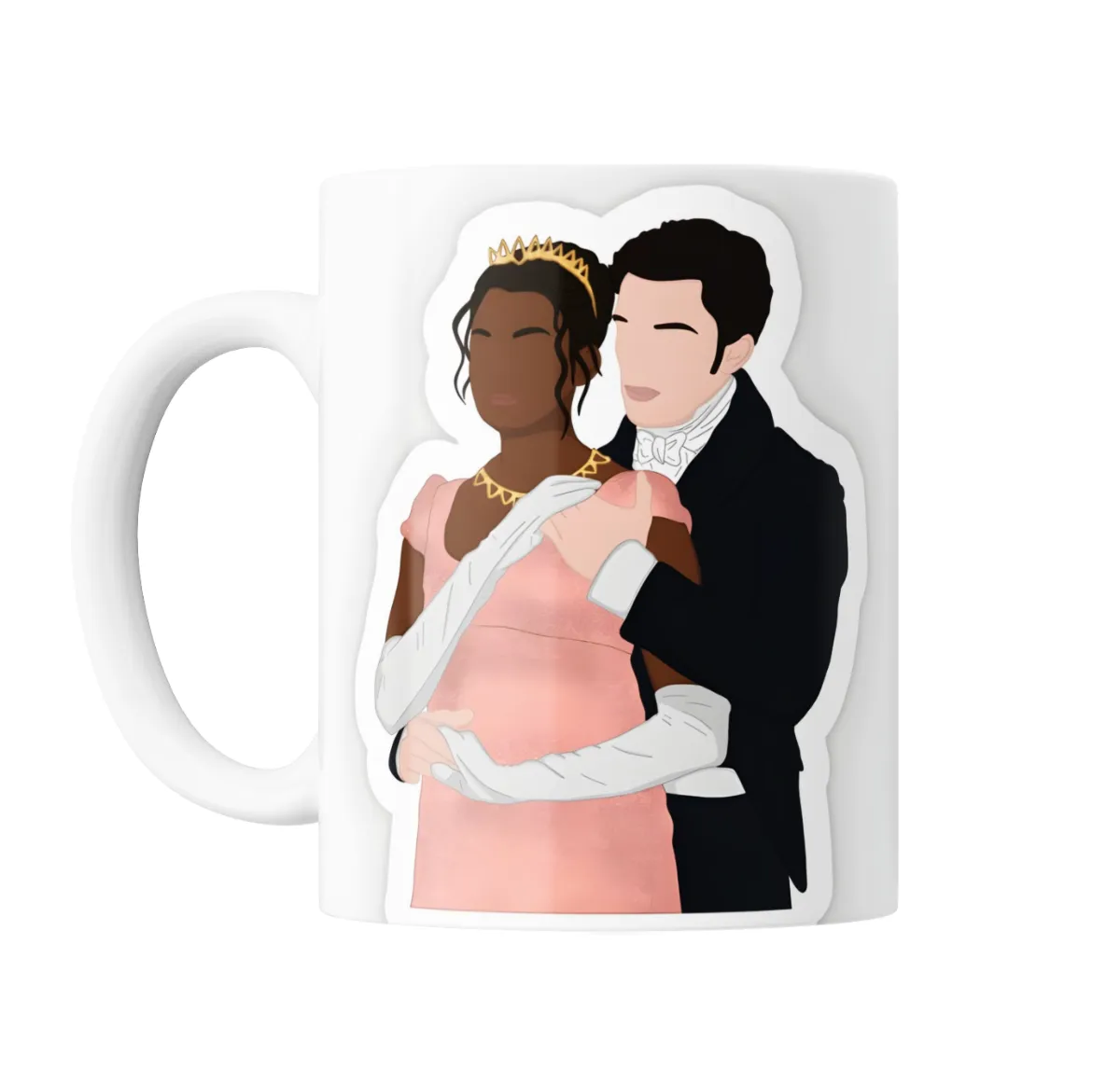 Taza de Cerámica Bridgerton Pareja Vestido Rosa Tiara - vista 2