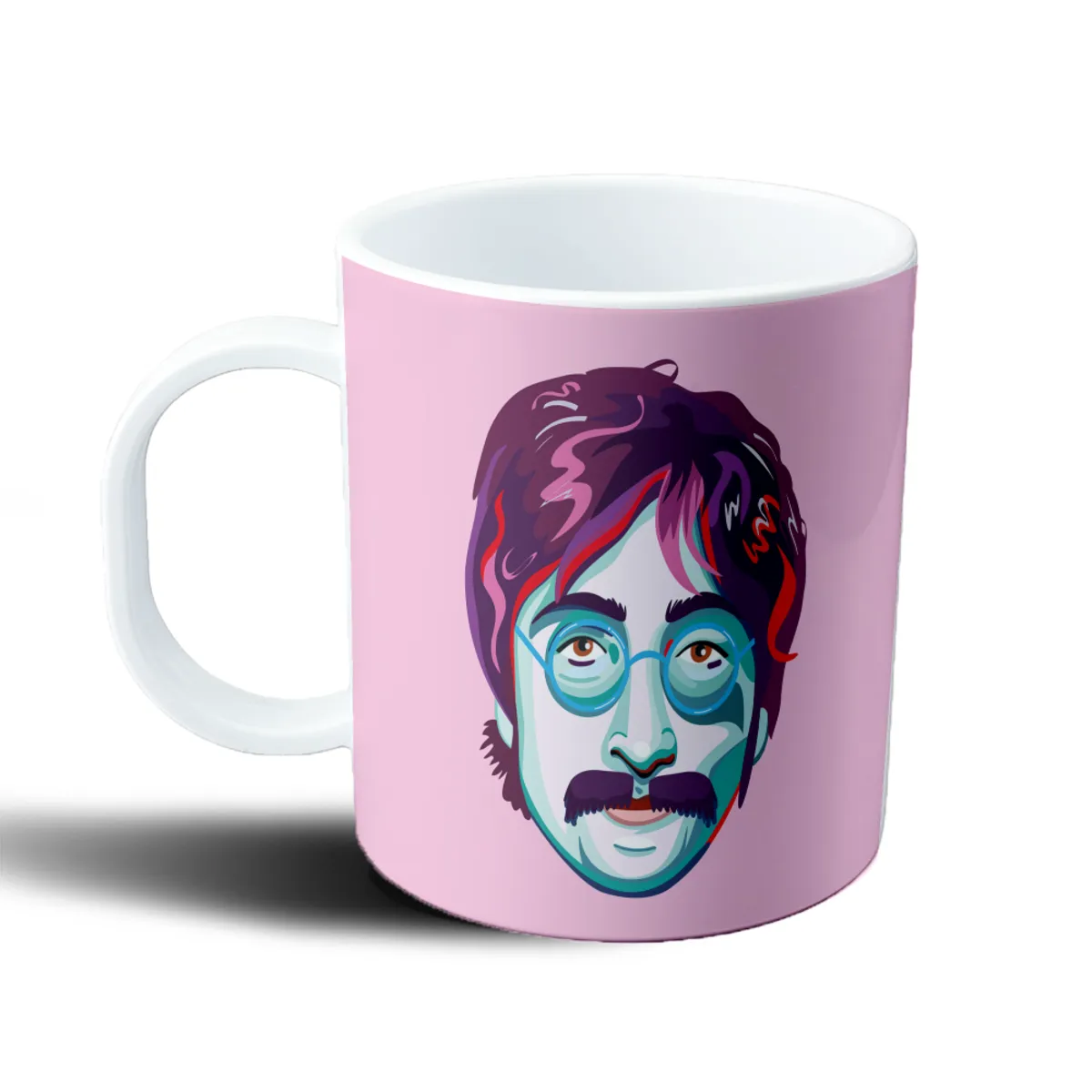 Taza de Plástico The Beatles John Lennon Retrato Pop Art - vista 2