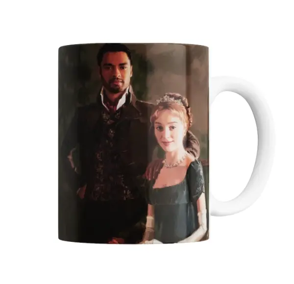 Taza de Cerámica Bridgerton Pareja Retrato de Época