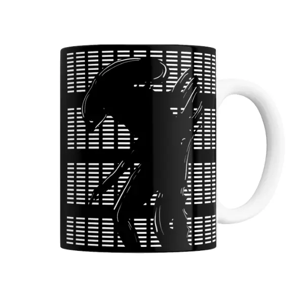 Taza de Cerámica Alien Xenomorfo Perfil Rayas