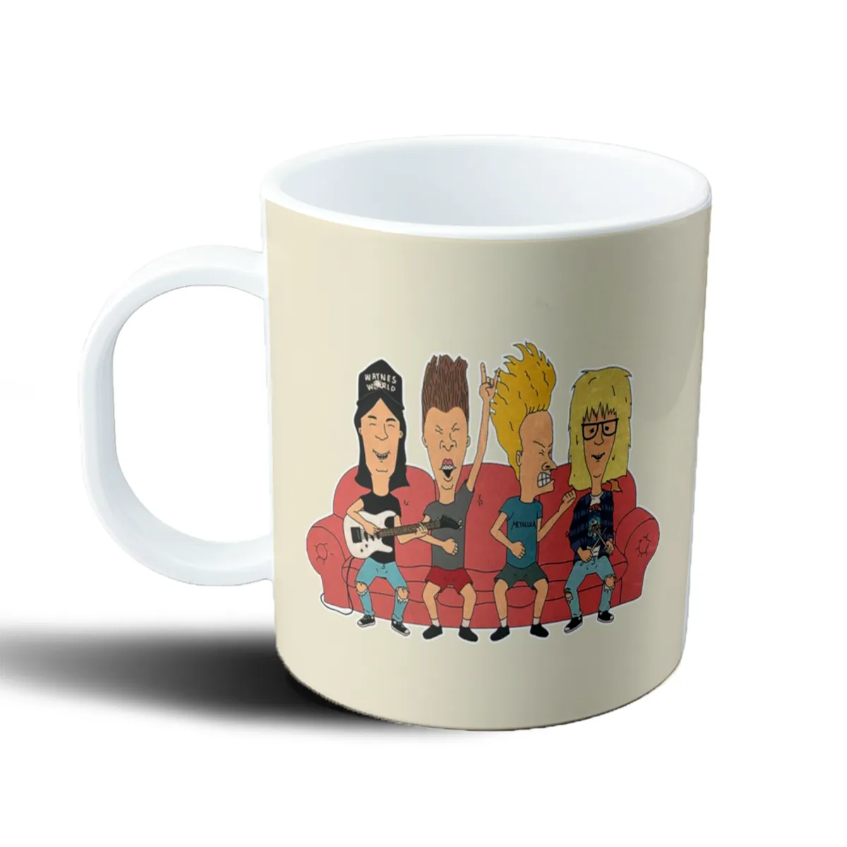 Taza de Plástico Beavis and Butthead y Wayne's World en el sillón - vista 2