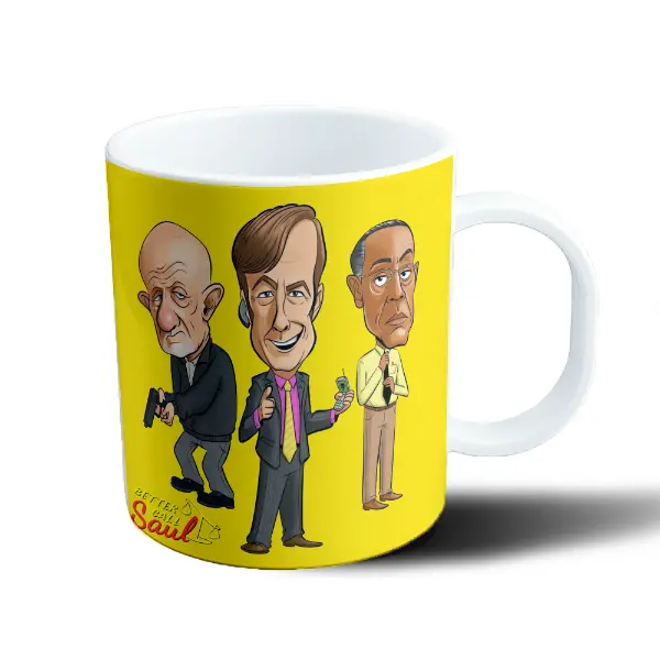 Taza de Plástico Better Call Saul Personajes Caricatura