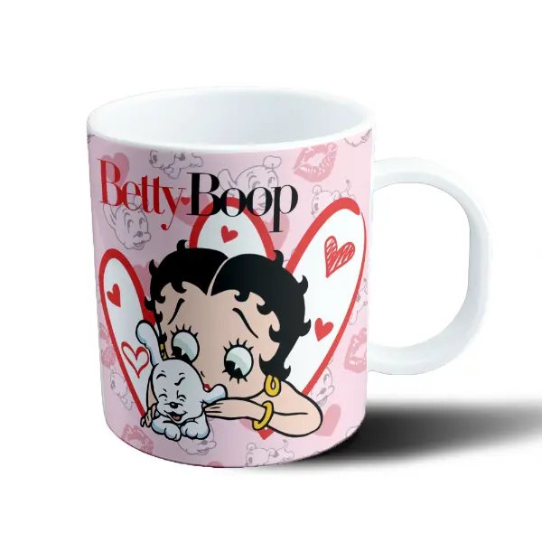 Taza de Plástico Betty Boop Pudgy Corazones
