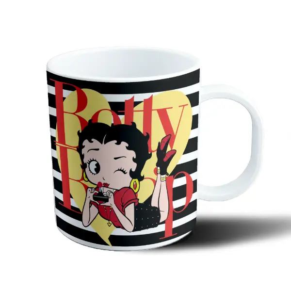 Taza de Plástico Betty Boop Rayas y Corazones