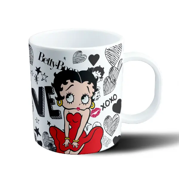 Taza de Plástico Betty Boop Amor y Corazones