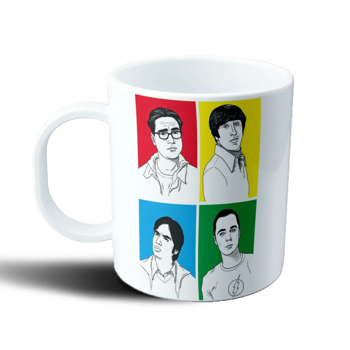 Taza de Plástico The Big Bang Theory Cuatro Personajes Pop Art - vista 2