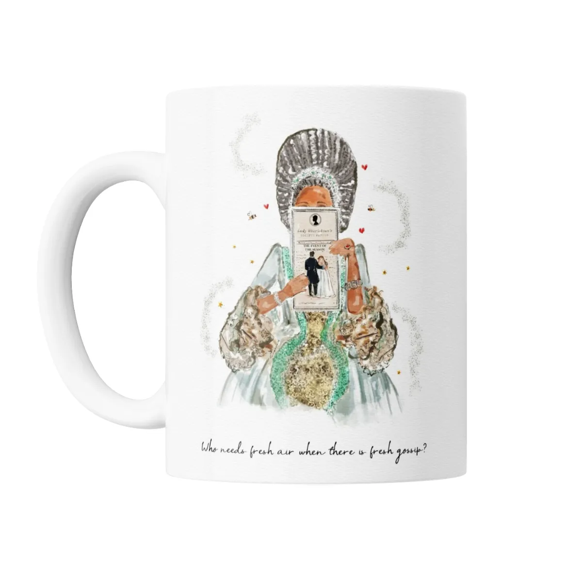 Taza de Cerámica Bridgerton Lady Whistledown Chismes Frescos - vista 2