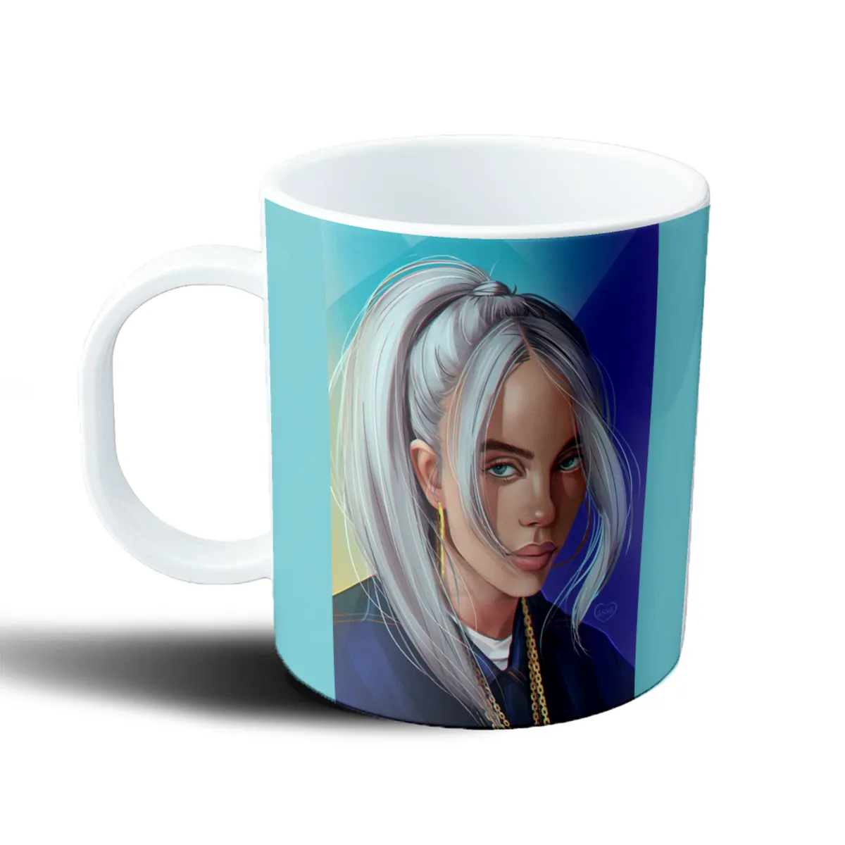Taza de Plástico Billie Eilish Retrato Pelo Plateado - vista 2