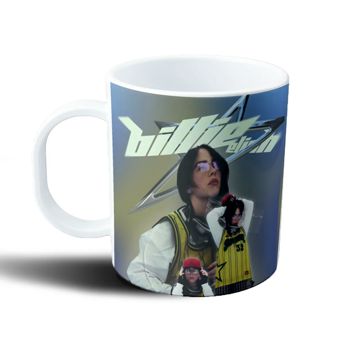Taza de Plástico Billie Eilish Camiseta Amarilla Estrella - vista 2