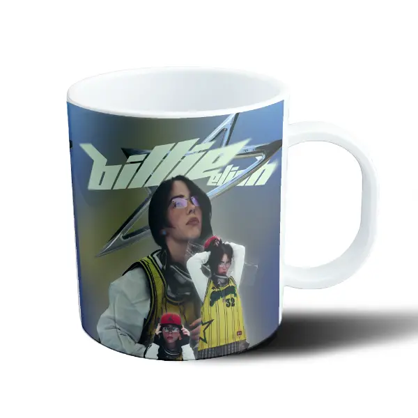 Taza de Plástico Billie Eilish Camiseta Amarilla Estrella