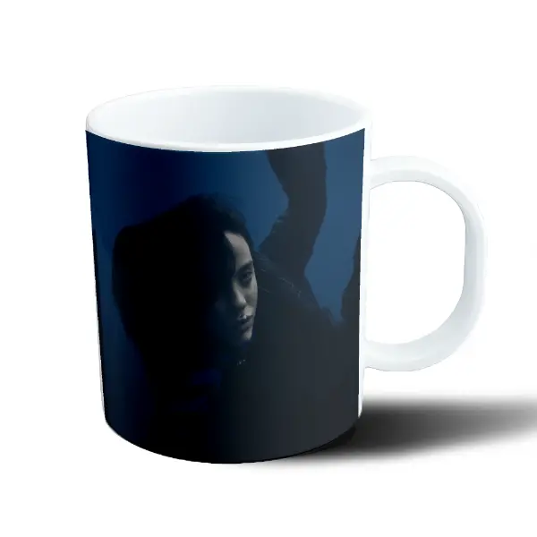 Taza de Plástico Billie Eilish Retrato Azul