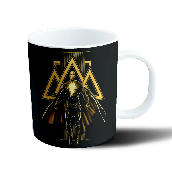 Taza de Plástico Black Adam Dorado con Rayo