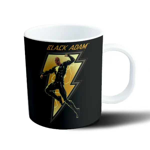 Taza de Plástico Black Adam Relámpago Dorado