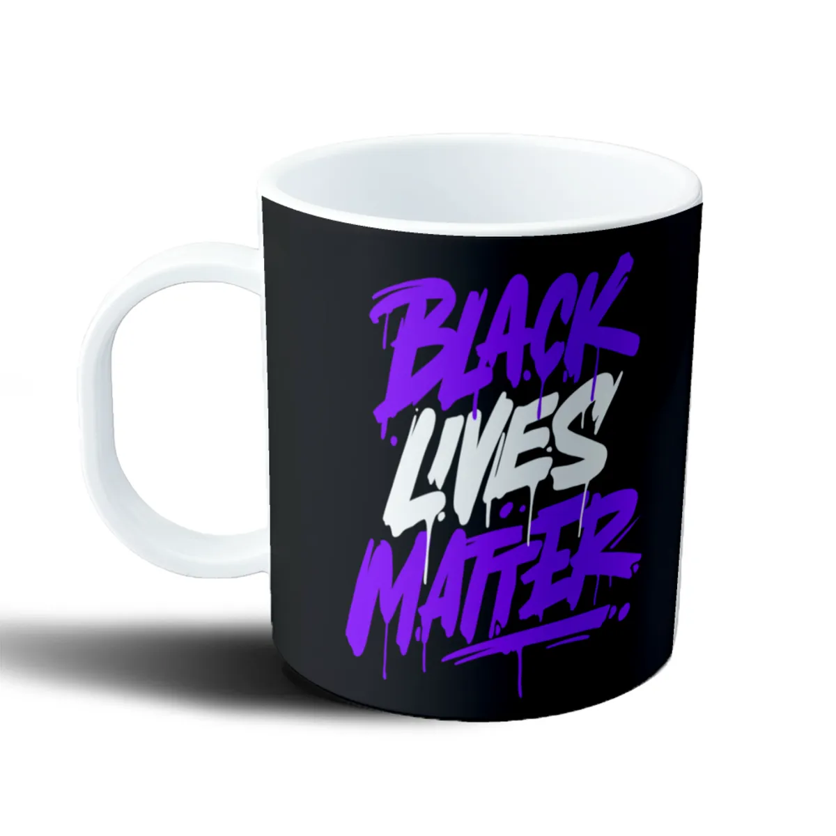 Taza de Plástico Black Lives Matter Graffiti Violeta - vista 2