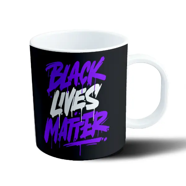 Taza de Plástico Black Lives Matter Graffiti Violeta