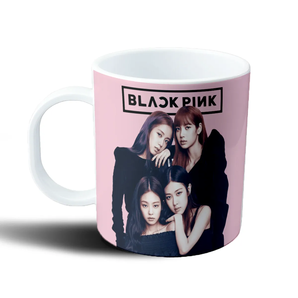Taza de Plástico BlackPink Grupo Integrantes Fondo Rosa - vista 2