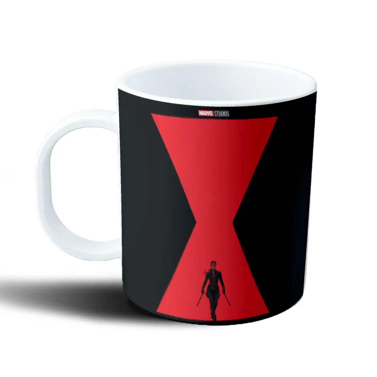Taza de Plástico Black Widow Viuda Negra Silueta Roja - vista 2