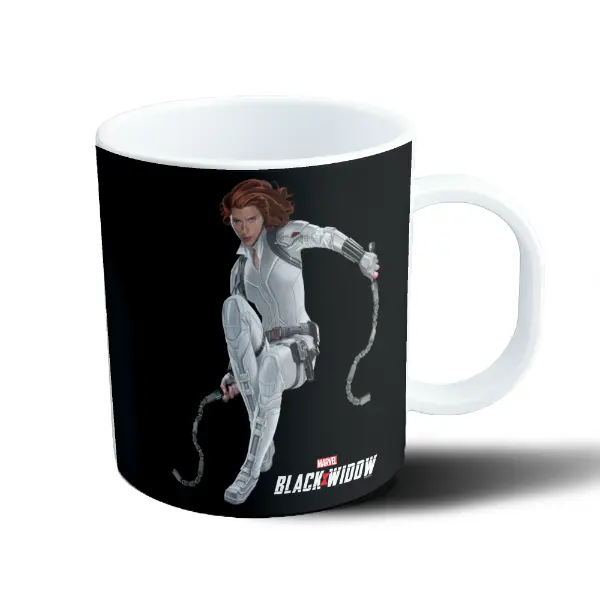 Taza de Plástico Black Widow Natasha Romanoff Traje Blanco