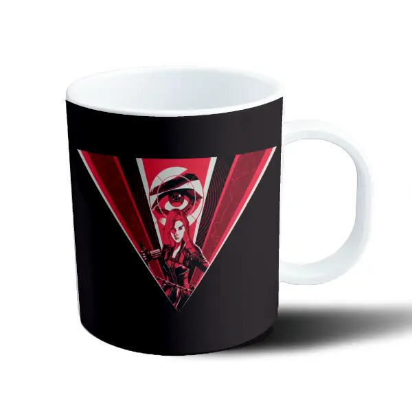 Taza de Plástico Black Widow Viuda Negra Ojo Rojo