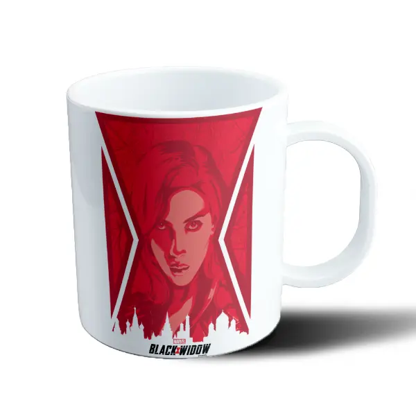 Taza de Plástico Black Widow Natasha Romanoff Retrato Rojo