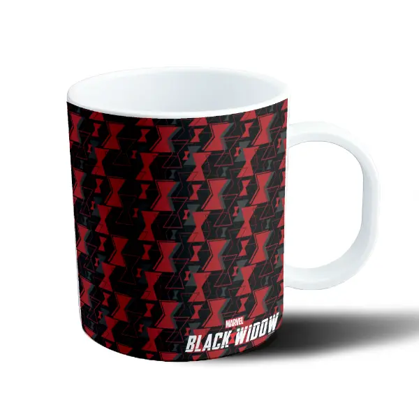 Taza de Plástico Black Widow Patrón Logo Marvel