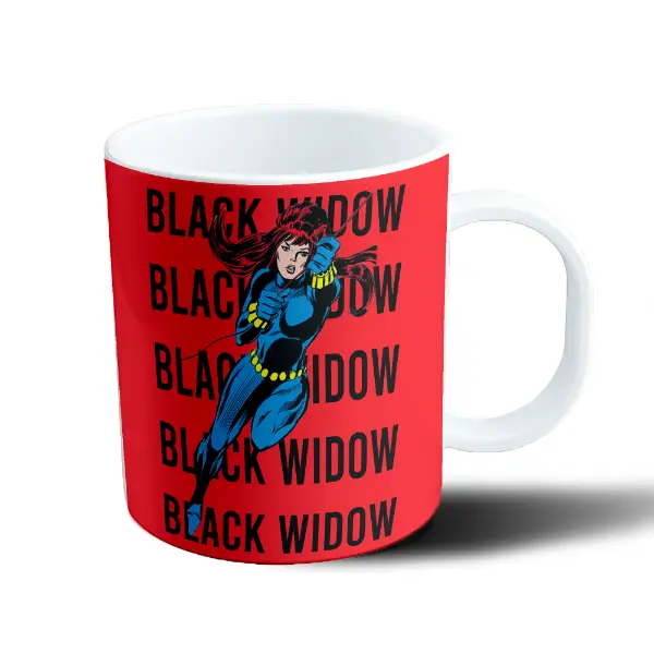 Taza de Plástico Black Widow Clásica Retro