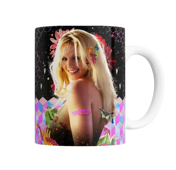 Taza de Cerámica Britney Spears Speaks Flores y Mariposas