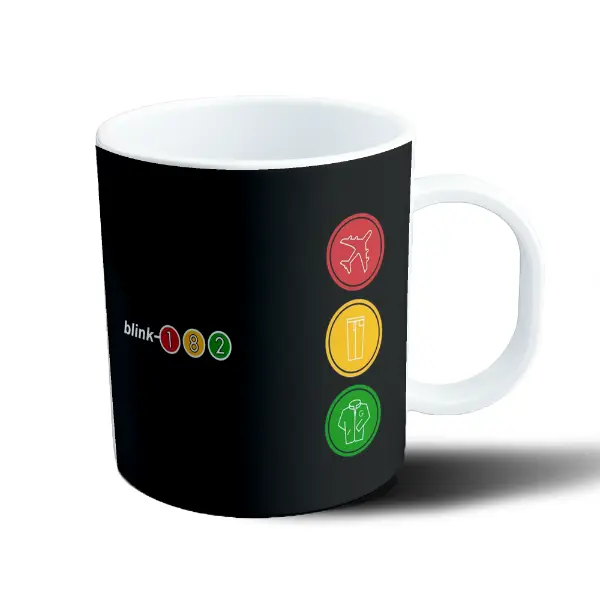 Taza de Plástico Blink 182 Semáforo Avión Vaso Campera