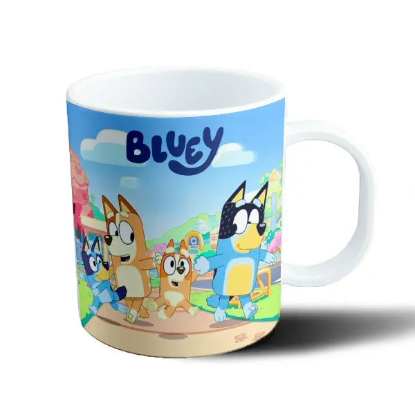 Taza de Plástico Bluey Familia Corriendo