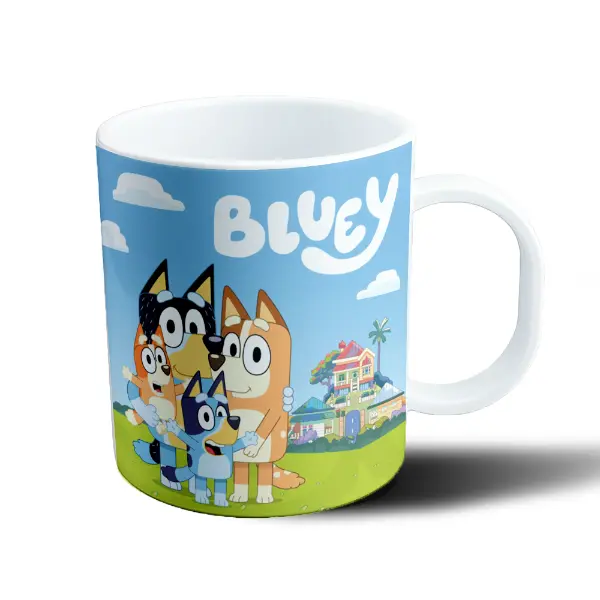 Taza de Plástico Bluey Familia en el Jardín