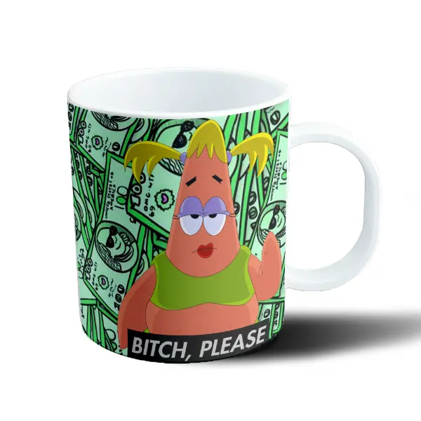 Taza de Plástico Bob Esponja Patricio Bitch Please Billetes