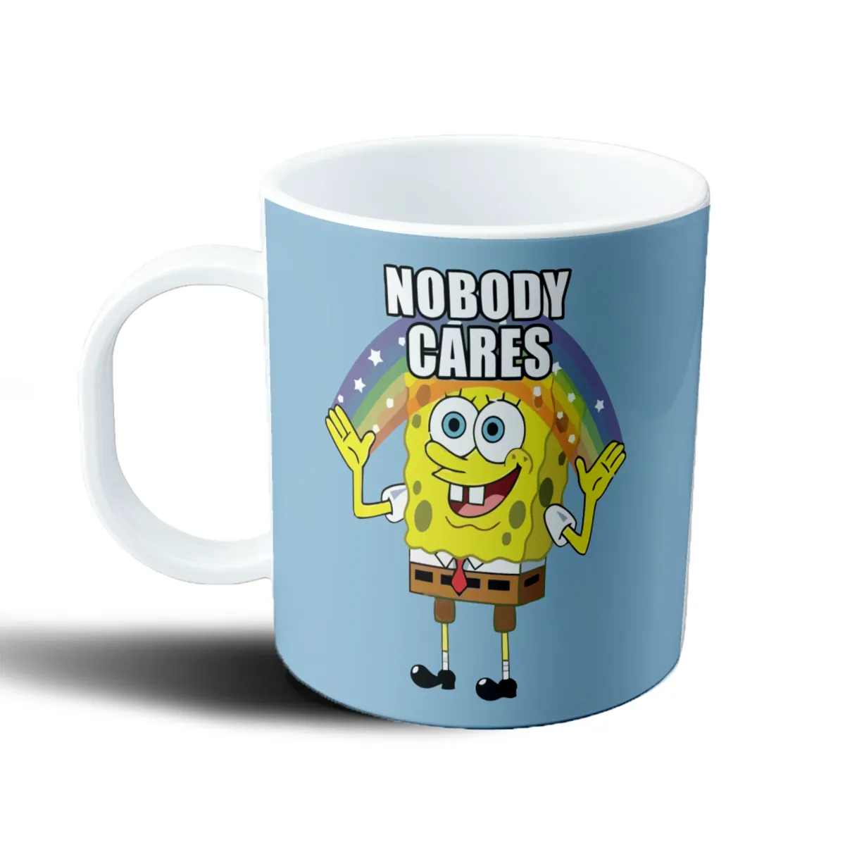 Taza de Plástico Bob Esponja Nobody Cares Meme - vista 2