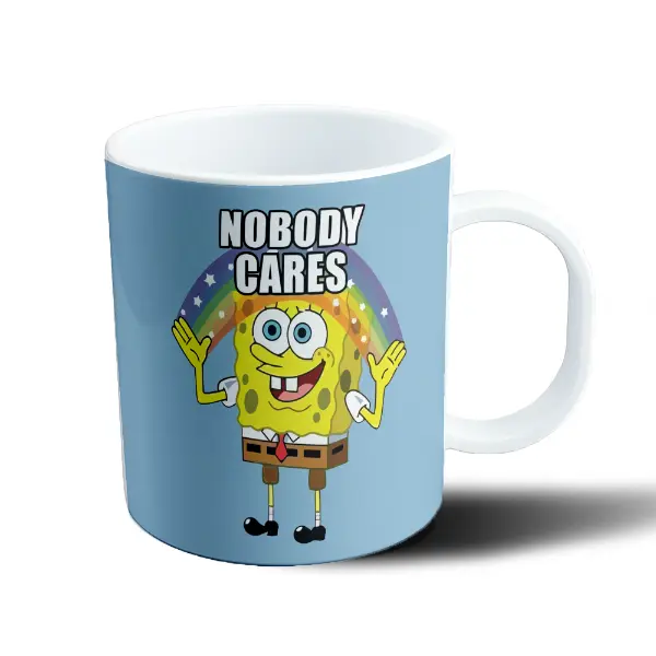 Taza de Plástico Bob Esponja Nobody Cares Meme