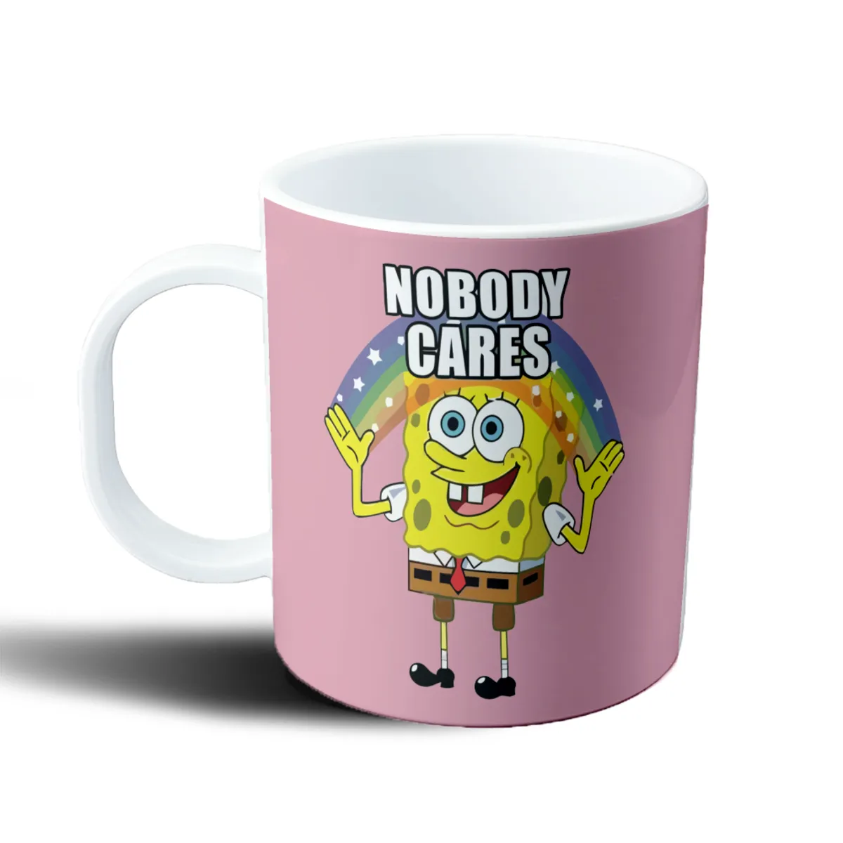 Taza de Plástico Bob Esponja Nobody Cares Meme - vista 2