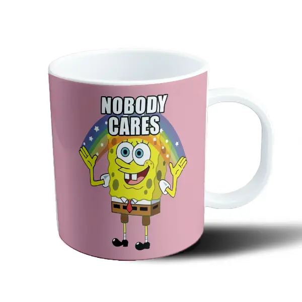 Taza de Plástico Bob Esponja Nobody Cares Meme