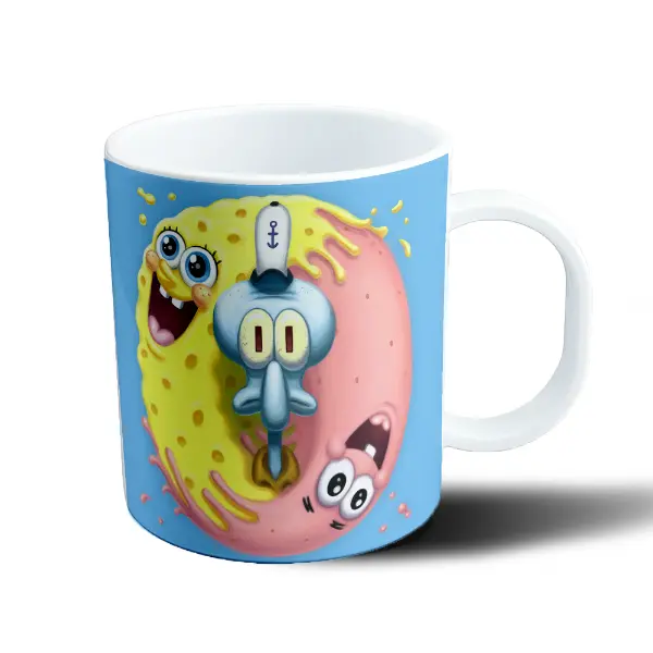 Taza de Plástico Bob Esponja Bob, Calamardo y Patricio