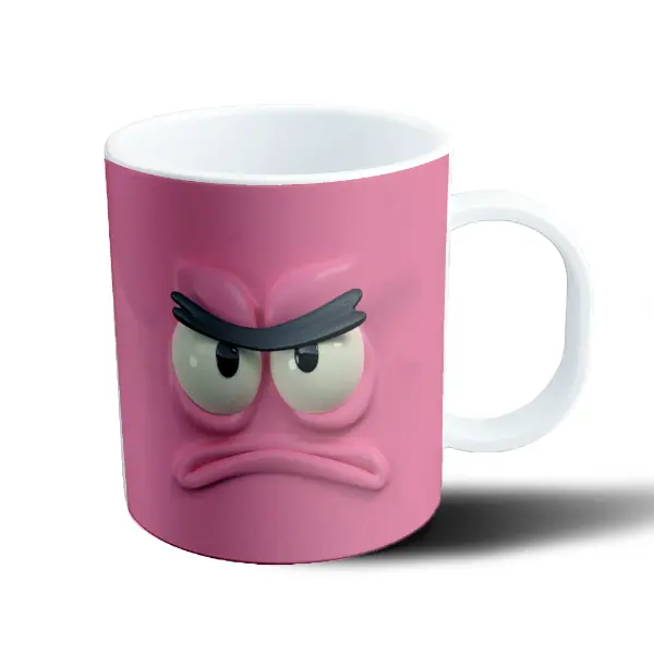 Taza de Plástico Bob Esponja Patricio Cara Enojada 3D