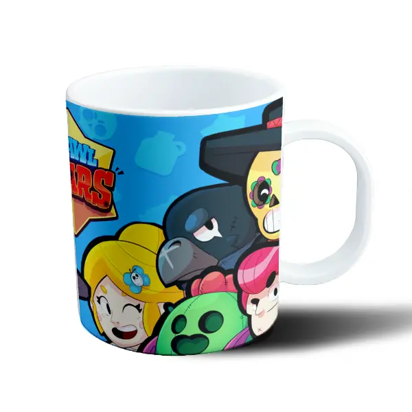 Taza de Plástico Brawl Stars Logo y Personajes