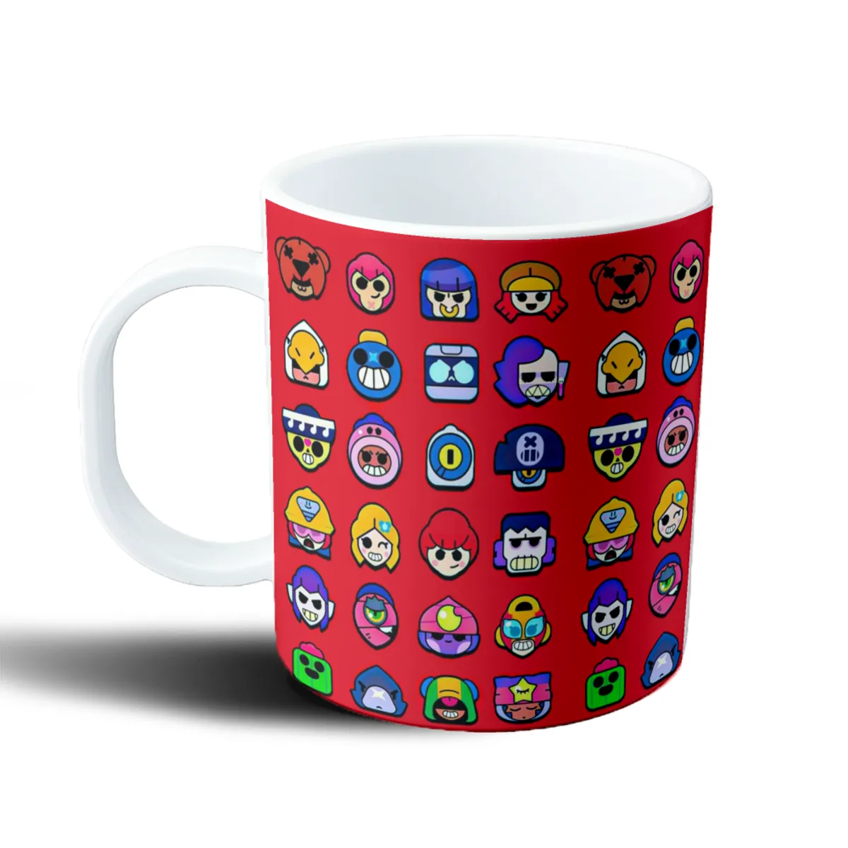 Taza de Plástico Brawl Stars Iconos Personajes Rojo - vista 2