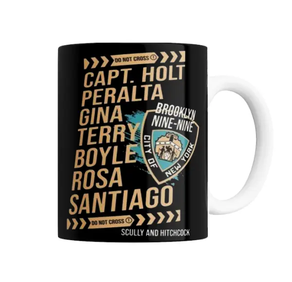 Taza de Cerámica Brooklyn Nine-Nine Capitán Holt Peralta Gina Terry Boyle Rosa Santiago