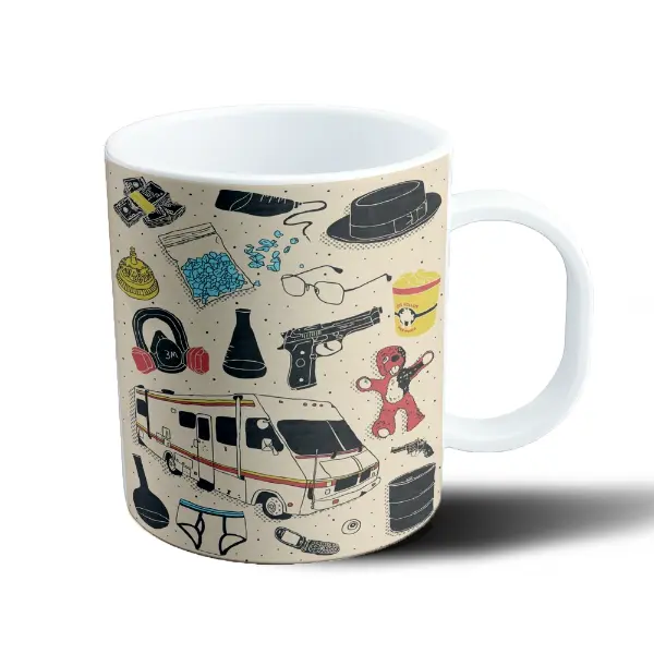 Taza de Plástico Breaking Bad Iconos Autocaravana Dinero