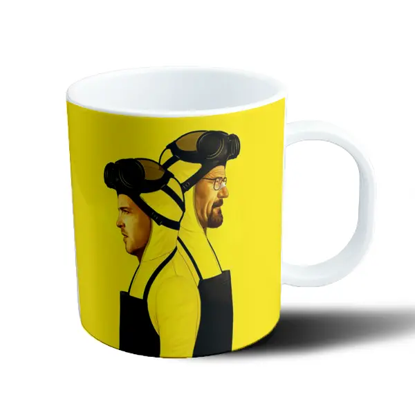 Taza de Plástico Breaking Bad Walter White y Jesse Pinkman Trajes Amarillos