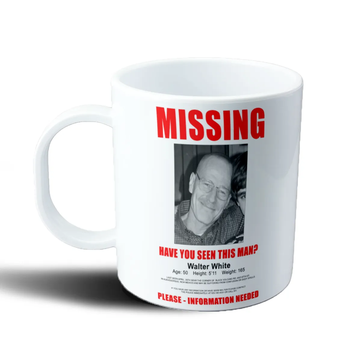Taza de Plástico Breaking Bad Walter White Missing - vista 2