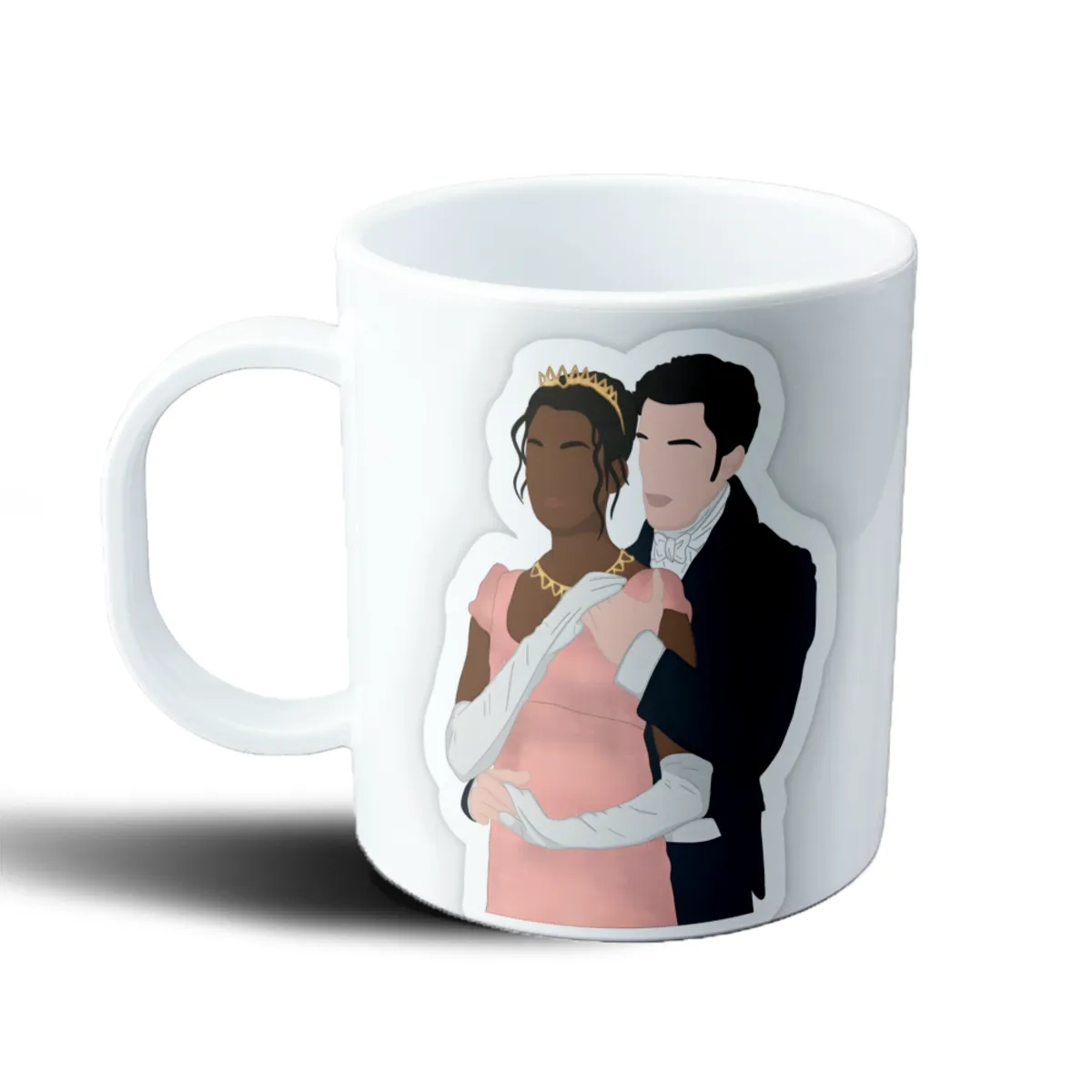 Taza de Plástico Bridgerton Pareja Vestido Rosa Tiara - vista 2